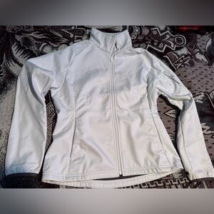 Salomon Jacket Womens Medium White Full Zip Soft Shell Fleece Lined